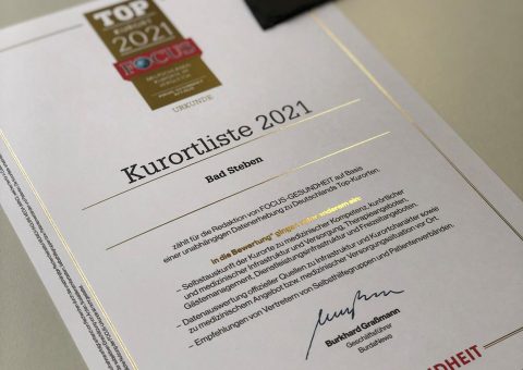 Auszeichnung Bad Steben Top Kurort 2021