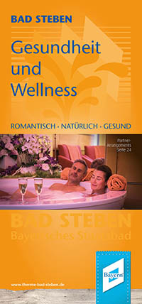 <strong>Gesundheit & Wellness</strong><br>Gesundheits-, Wellness- & Beauty-Angebote der Therme Bad Steben: Heilmittel, Massagen, Bäder, Packungen und Physiotherapie; Gesichts- und Fußpflege; Massagen, Softpackungen, Wohlfühl-Bader sowie Wellness- und Partner-Arrangements.