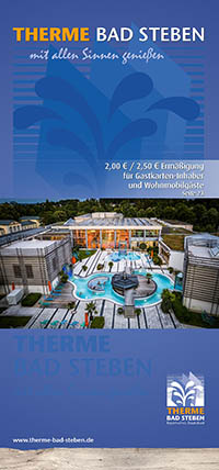 <strong>Therme Bad Steben</strong><br>Wasserwelten, Saunaland und Wellness-Dome - mit Übersichtskarte, Kursangeboten, Preisen und Öffnungszeiten der Therme Bad Steben.