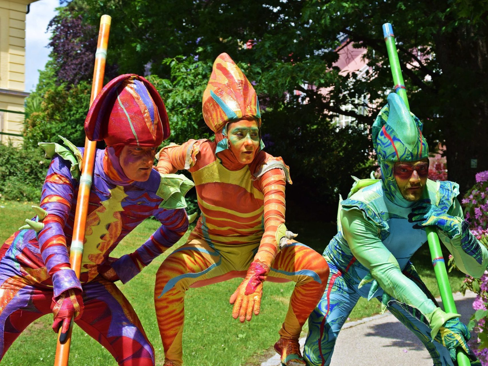 Zebra Stelzentheater Kurparkfest Bad Steben